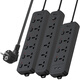 Bull European Standard Plug-in Deutsch Standard-Konvertierungsplug-in Europäische Standard-Socket Mehrzweck-Jackkorean-Stecker-Konverter Black 5 Plug-in Position [1050] Kabellänge 3 Meter