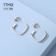 TTMIX geometric pt950 platinum earrings for women rectangular fashion earrings real platinum earrings European and American style 4.0-4.2g