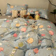 Japanese simple striped plaid bed solid color four-piece male student dormitory single bed quilt cover Pledge-Blue 1.5m four-piece quilt cover 150*200