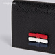 THOM BROWNE TB Custom bronzing pebble leather double-sided card holder black size 00