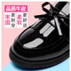 Xin Yueqing children's leather shoes for girls spring and autumn black princess shoes British style performance single shoes for girls students soft sole bean shoes 9901 black size 29