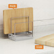 He Jiagong 304 stainless steel chopping board rack cutting board rack pot lid rack double-compartment chopping board rack kitchen storage rack storage rack water tray K-13803 three-compartment chopping board rack