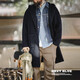 
Maden Workwear American retro college style wool woolen coat hooded warm mid-length wool jacket men's winter navy blue S (165)