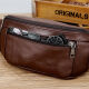 Cool kangaroo waist bag men's genuine leather cowhide multifunctional large capacity oblique crossing construction site work running waist new mobile phone bag 866 gray