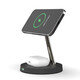Fangao Magnetic Wireless Ladegerät schnell laden Apple iPhone12/13/14/15pro Max vertikaler Apple Watch Watch S9/8/7/6 Mobiltelefon Lade-Basis-Basisständer Drei-in-One-Cool-Schwarz [drahtloser Fast-Lade-Pflege-Nacht-Nachtleuchte]