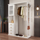 Shaochengke Massivholzbügel Kleiderspiegel integriertes Haus Schlafzimmer Wohnzimmer Kapuze Rack Rack Multifunktion Aufbewahrung Kleidung Rack Walnuss Farbe 120 cm (Paketinstallation)