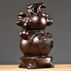 Qin Tinglanjing (QINTINLANJIN) Ebony solid wood carved gourd decoration living room home office decoration entrance crafts opening housewarming gift Ebony fine carved gourd [height] 50cm
