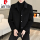 
Piercadam woolen jacket men's autumn and winter double-sided wool jacket men's casual lapel thick wool top short wool coat double-sided wool B2308 gray M (90-105Jin[Jin equals 0.5 kg])