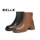 Belle (Belle) colored fashion boots for women's shopping mall same genuine leather thick heel heightened boots B8F1DDD4 black - single 37 (235mm)