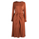 
ROEYSHOUSE ROYSHOUSE premium caramel color pleated dress spring new elegant satin waist-closing large hem skirt 10971 caramel color XL
