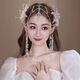 Meng Junchen bride's wedding headdress, hair accessories, makeup, wedding dress, tassel forehead ornament, eyebrow pendant, super fairy and luxurious female
