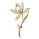QUAMER high-end fashion new light luxury Chinese style narcissus corsage women's zircon plant brooch XZ0287-1
