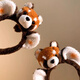 Hai Yiduo Cute Raccoon Headband Zoo Plush Red Panda Funny Headband Peripheral Hair Accessories Cartoon Headwear Photo Hairpin Plush Red Panda Headband 1 Pack