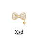QUAMER lucky four-leaf clover bow small pin collar anti-exposure brooch buckle fixed artifact gold color