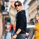 Mr. Bu Bu webbing hooded sweatshirt for men 2025 spring and autumn letter pattern design loose top KT15738 graphite black L (175)