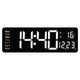 Clcey 16 Zoll großer Bildschirmfunktion Display Takt Nordische digitale Uhr Einfache Wohnzimmer Wanduhr LED WALL TEICHTE TEMPERT (13 Zoll) 6629 Pink Light