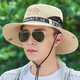 Shanta sun hat men's outdoor breathable large brim sun hat summer mountain climbing fisherman hat fishing hat sun hat khaki with random color sleeves