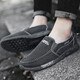 Red and green century-old Beijing cloth shoes men's summer canvas shoes men's casual shoes Korean style fashionable versatile breathable work shoes driving shoes Lace-up style (blue) 40