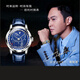 Olis counter watch boys fully automatic mechanical watch Douyin same style internet celebrity starry sky men's watch trendy luminous waterproof men's watch 9923 blue leather rose shell starry sky blue face men's watch