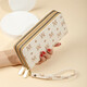 Wanjiazhen Wallet Women's Long Large Capacity Card Holder Versatile Clutch Lightweight Bill Clip Double Zipper Wallet Gift for Girlfriend [Off-White Double Zipper]