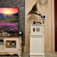 BLACKNOTE Jinmo gramophone retro living room European-style vinyl record player Bluetooth old-fashioned antique flow sound machine solid wood gramophone 206 white sliding door set