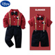 
Disney (Disney) children's suit handsome boys' dress British spring and summer shirt overalls flower boy's birthday suit summer suit, bow tie removable, crotch with snap button 90 feet (recommended height 80-85)