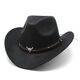 Hombo de vaquero de la moda del sombrero de la mujer del sombrero de jazz del sombrero de jazz retro del sombrero de copa negro y americano biselado gorro de vaquero Café M (56-58 cm)