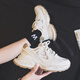 
Huili women's shoes thick-soled dad shoes women's breathable versatile trendy shoes retro casual shoes J841Z beige 39