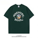 BEBW American fashion brand summer printed short-sleeved T-shirt men's 2024 new loose retro versatile base shirt casual top dark gray T-shirt-3884 S [75-95Jin[Jin equals 0.5 kg]]