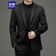 Romon Wool Suit Men's Autumn and Winter Business Traje informal de lana Single Western Coat Western Men's XF51 Black XL