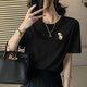 阿迪达斯（adidas）短袖T恤女装夏季新款运动服经典简约舒适宽松透气休闲圆领半 IP3878黑色 S