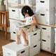
Moving carton storage box with lid down jacket paper storage box student book office storage box large size 701 three-layer waterproof