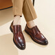 Zapatos de cuero Belle Business Zapatos formales para hombres Zapatos de boda Brock Brock Showing 89183am9 Estilo clásico marrón 41 (255 mm)
