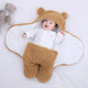 Rabbit Big Wen Baby Holding Bedle Sleeping Bag in Autumn and Winter Thickened Warm 0-1 Year Old Newborn Swabbing Clothes Clothes Anti-Shocking Outing Supplies Blue [Thickened Pure Cotton Inner] Recommended 0-6 Months
