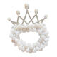 Wedding Pearl Hair Rope Princess Crown Tiara Bridal Ball Hair Circle Rubber Band Women's Hair Tie Children's Hair Flower Hair Accessories 03 Little Star Crown