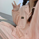 Lanmiao Lamiu Pyjamas für Frauen im Herbst und Winter reines Baumwoll mit Brustpolster integriert Langhülle Lange Hosen High-End-Frühling und Herbst Dünne Strickjacke Home Clothing Set G694 (reines Baumwoll mit Brustpolster) xl Größe Höhe etwa 170 Gewicht 120-140jin [Jin gleichen 0,5 kg]