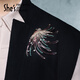 She s Qianzi artistic conception oriental style dazzling phoenix brooch high-end exquisite fashion corsage brooch birthday gift for women pink cyan E0