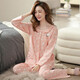 Banxinle Pyjamas Frauen Herbst-Langarmhose Hauskleidung rein Baumwolle Herbst reguläre Herbststil im mittleren Alter mit mittlerem Alter XRC-22-9272# Pulver L (Referenz 108-128jin [Jin gleich 0,5 kg]))