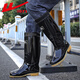
Huili rain boots men's waterproof shoes non-slip wear-resistant rubber shoes lightweight chef shoes rain boots overshoes 807 black high tube 42
