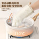 MAD SHARK anti-scalding gloves, heat-insulating and high-temperature resistant kitchen silicone oven gloves, microwave baking special thickened anti-slip off-white 2-pack
