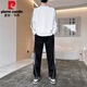 Pierre Cardin Herren-Casual Sportswear Set 2025 Neuer Frühling und Herbst Runde Hals Langarmed Sweatshirt Herren Herbst und Winter hübsches Set 9230 Bohnengrün S