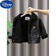 Disney (Disney) 2-15 year old boys leather jacket 2024 new winter plus velvet children's clothing boy thickened baby fur integrated khaki 90cm