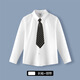 Boys' pure cotton white shirts, children's white shirts, white school uniforms, performance clothes, children's white shirts, spring and autumn long-sleeved single white shirts (polyester cotton) 150cm