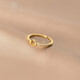 PLATMILLON 2025 new flash diamond round live ring women's light luxury niche high-end ring temperament simple ring gold