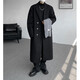Qingchao Shang 8XL Extra Large Size Windbreaker Men's Spring and Autumn Korean Style Loose Long Woolen Coat Men's Fashion 300Jin Jin is equal to 0.5kg Youth Jacket Black and Cotton 8XL Recommended 265-290Jin Jin is equal to 0.5kg