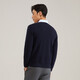 YOUNGOR wool sweater for men, all-sheep wool sweater, comfortable, warm and moderately thick VYQW639998FVA Navy Blue L 105c