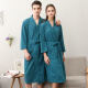 Thin waffle nightgown water-absorbent quick-drying bathrobe bathrobe plus size couple pajamas for women and men spring and summer end of year HFG gray men's XL [height 175cm 160Jin [Jin equals 0.5 kg]]