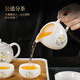 Xiangye high-looking mutton-fat jade porcelain Kung Fu tea set teapot teacup tea tray tea set housewarming gift practical household listening window Yunchu covered bowl six cups 9-piece set