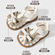 Shepherd Boy Shoes Girls Toe Toe Sandales Princesse Chaussures 2025 Été Nouveau bébé Chaussures bébé Soft Sole Front Shoes Flear Blossom Rice 20 chaussures à l'intérieur de la longueur 14,5 cm