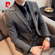Pierre Cardin Bräutigam Anzug Männer Business Professional Formale Wedding Kleid hübsche lässige, schlanke große Größe Anzug Männer SJT9889 mittelgroße graue dreiköpfige Anzug (Anzug + Hosen + Weste) 2xl Größe 165-185 Gewicht 135-145 Jin [Jin gleich 0,5 kg]